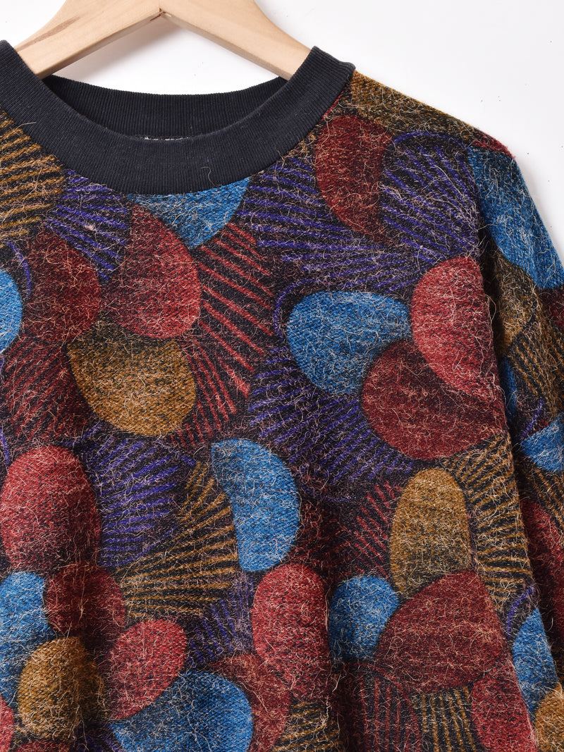 総柄 リブトップス