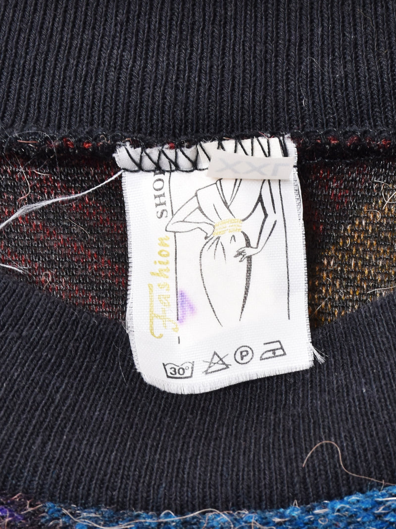 総柄 リブトップス