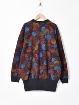 総柄 リブトップス