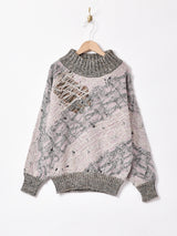 イタリア製 リブニットデザイントップス