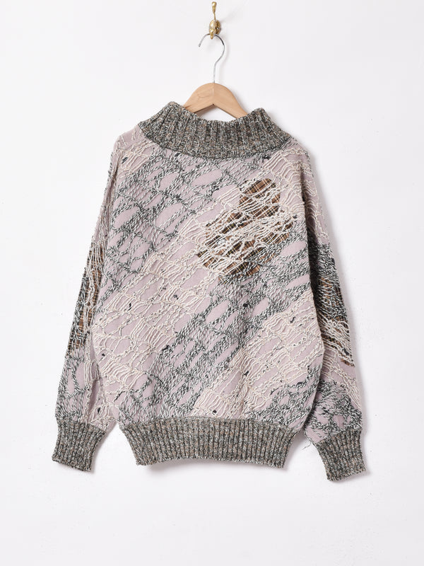 イタリア製 リブニットデザイントップス