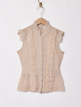 Free People 総レース スリーブレスブラウス