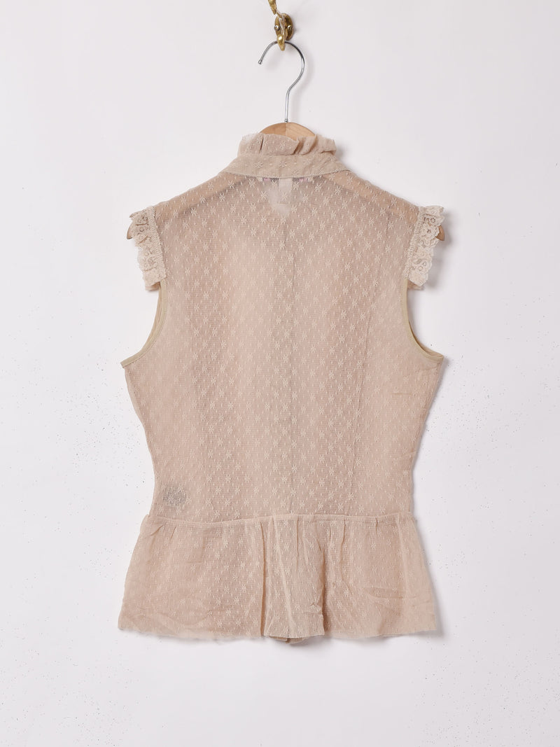 Free People 総レース スリーブレスブラウス