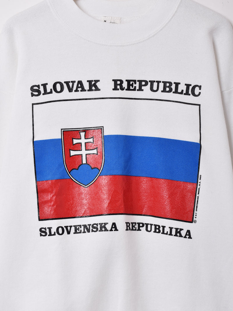 アメリカ製 スロバキア国旗 プリントスウェットシャツ