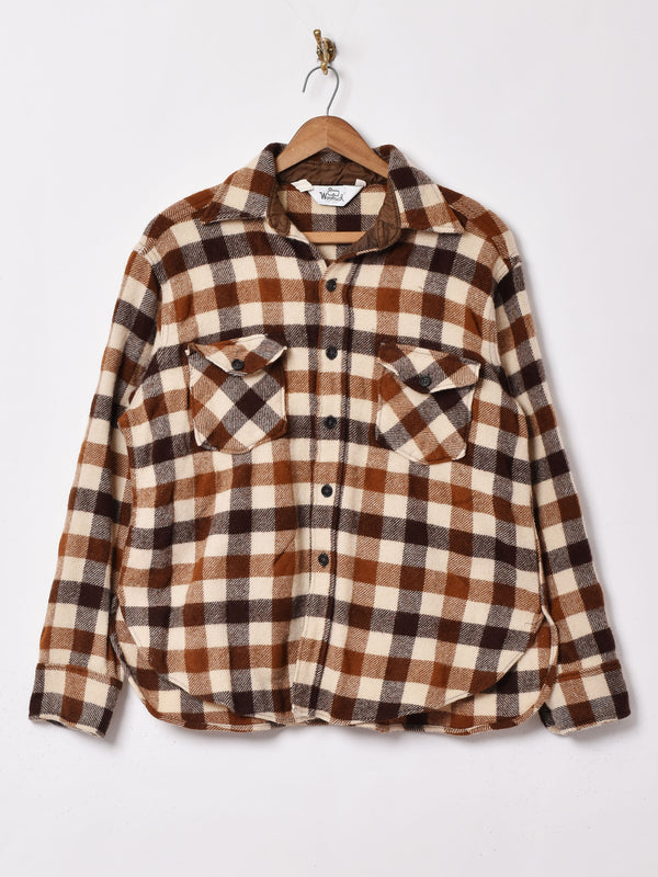 WOOLRICH ギンガムチェック柄ウールシャツ