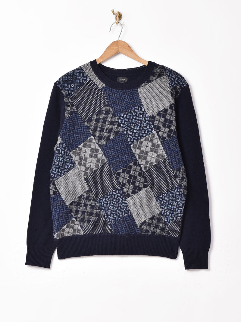 J.Crew パッチワークデザインセーター – 古着屋Top of the Hillの