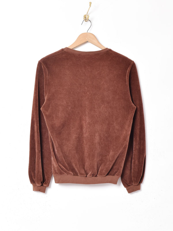 Vネック ベロアトップス