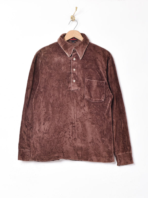 襟付き ベロアトップス