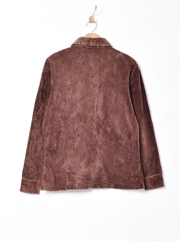 襟付き ベロアトップス