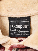 アメリカ製 ボーダ— 襟付きベロアトップス