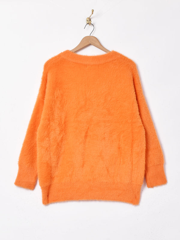 【3色展開】Meridian Vネックシャギーセーター