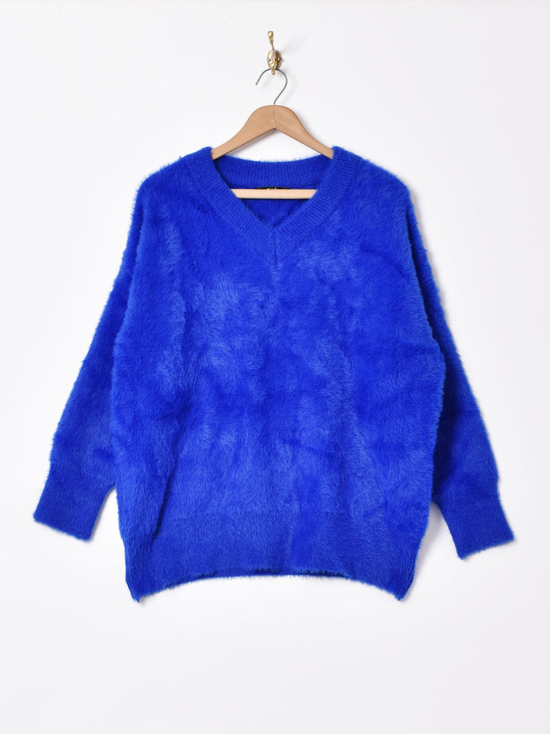 【3色展開】Meridian Vネックシャギーセーター