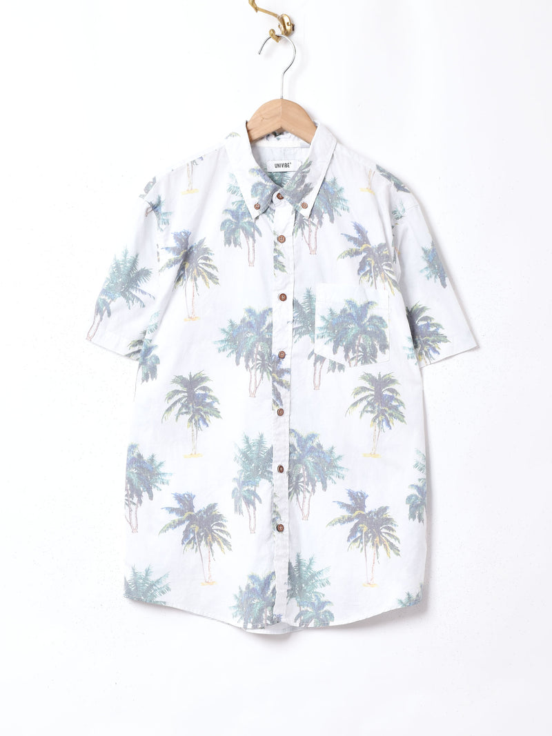 ヤシの木柄 ハワイアンシャツ