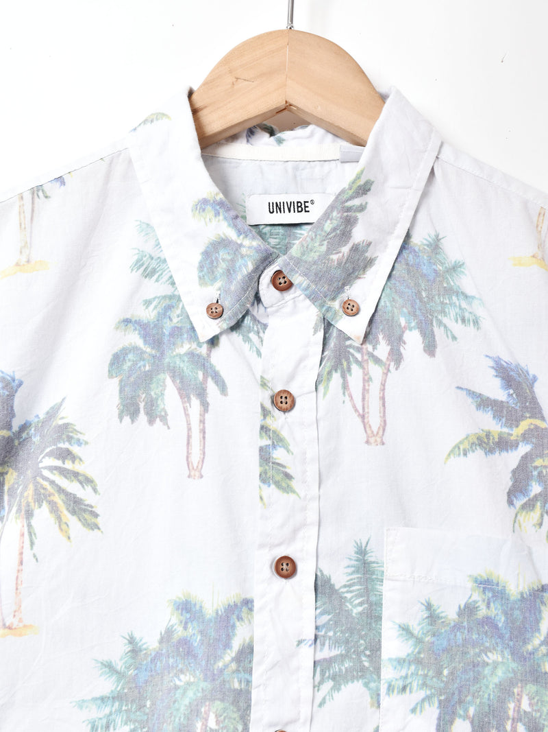 ヤシの木柄 ハワイアンシャツ