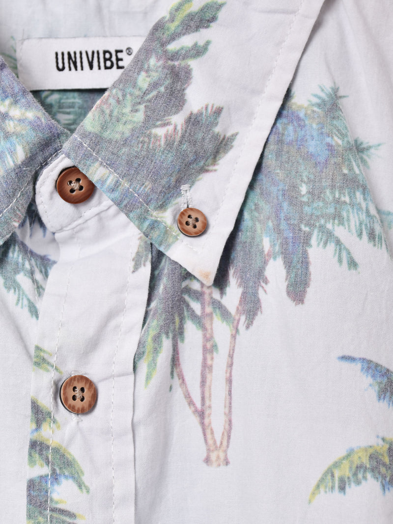 ヤシの木柄 ハワイアンシャツ