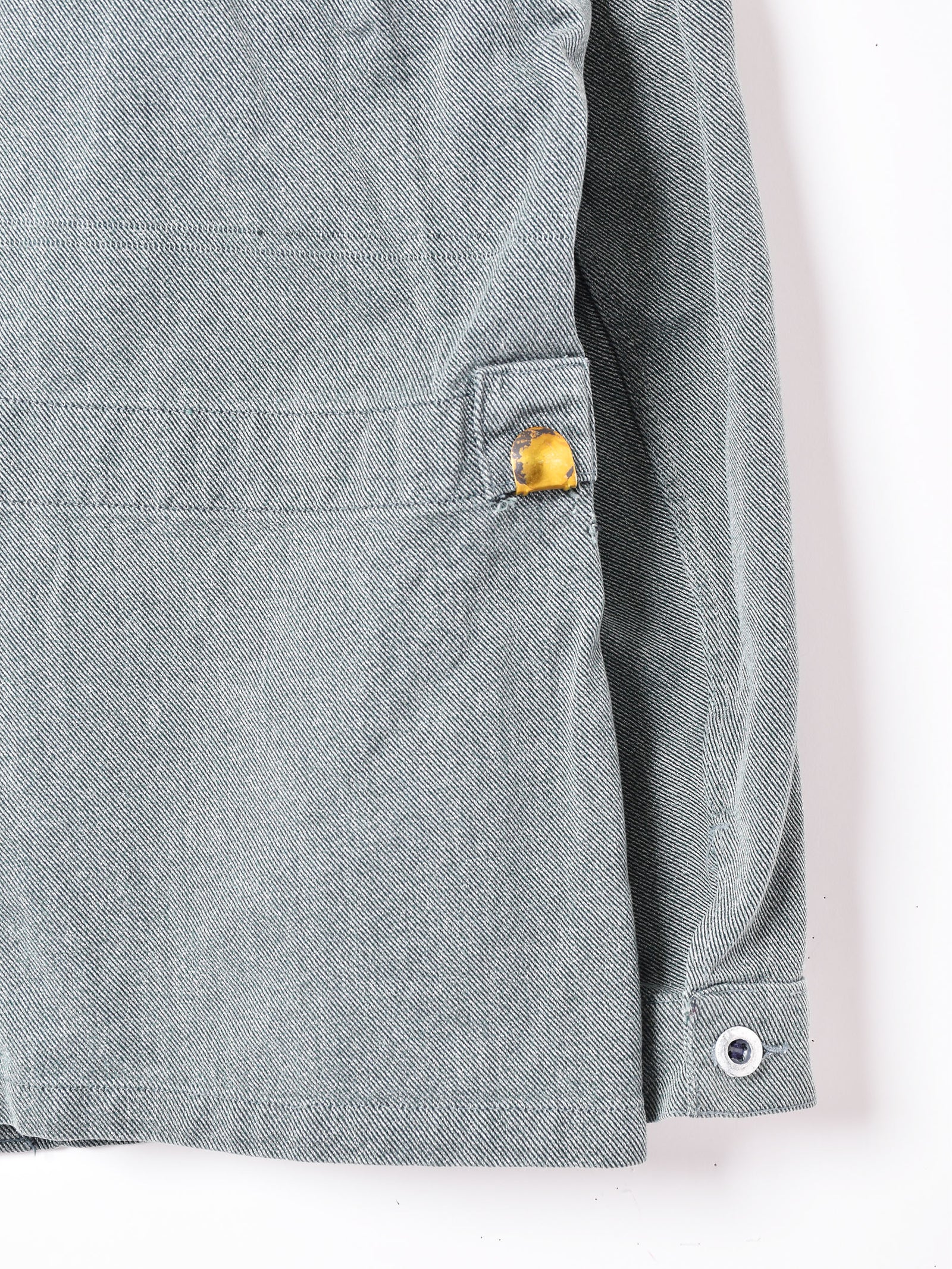 ミリタリージャケット　ドッキング　デニム　短丈　古着 スイス軍 グリーンデニム ワークジャケット – 古着屋Top of the