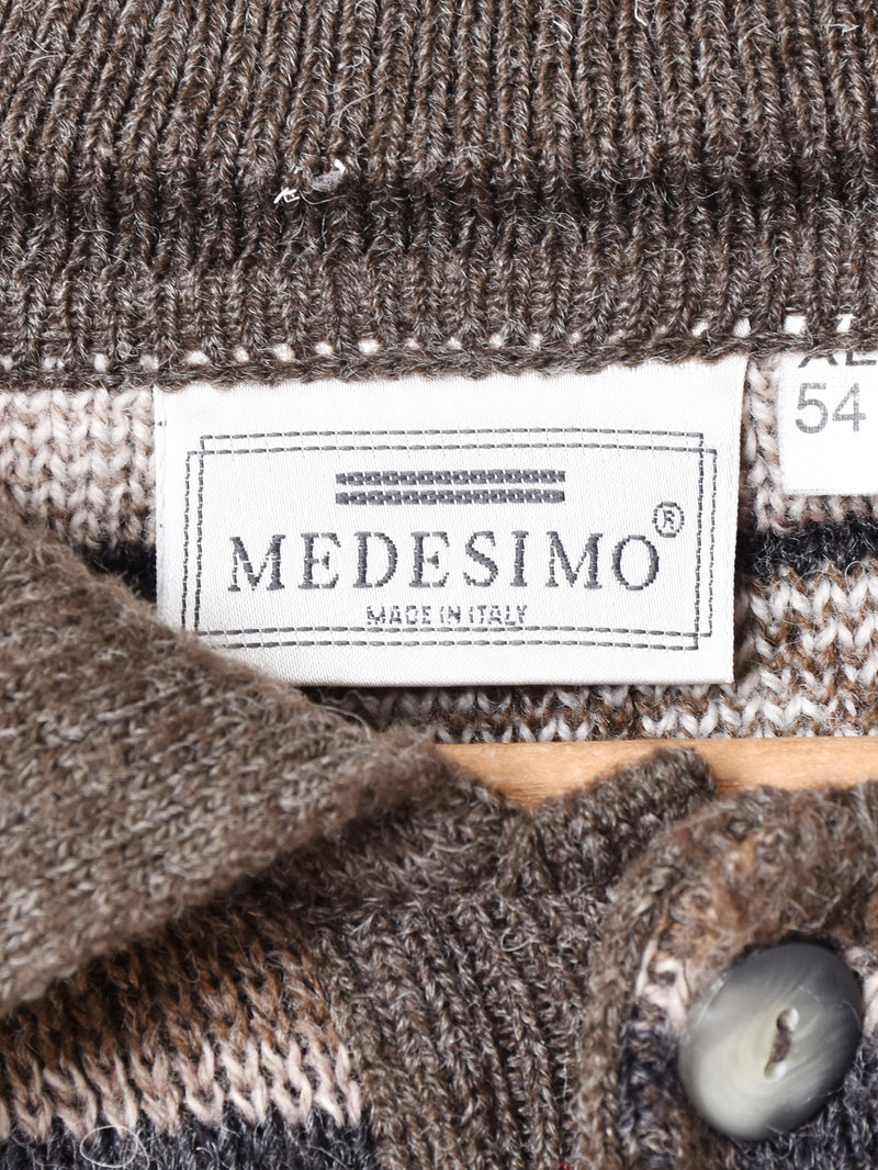 【JEZEQUEL】イタリア製 総柄ニット セーター 大きく開いた襟 EU