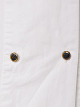 スタンドカラー 刺繍 ダブルボタン 長袖シャツ