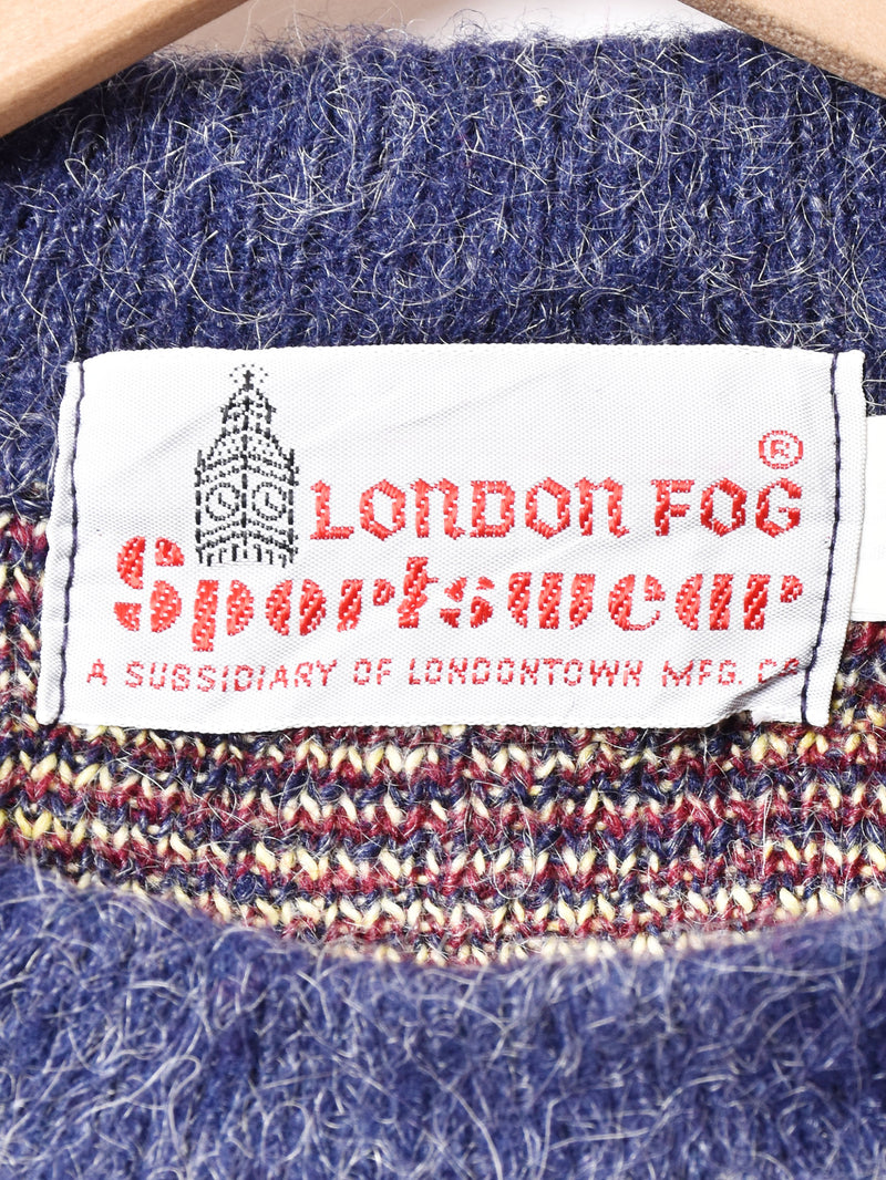 LONDON FOG チェック柄 モヘアセーター