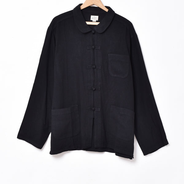 2色展開】Backersラウンドカラーチャイナデザイン長袖シャツ