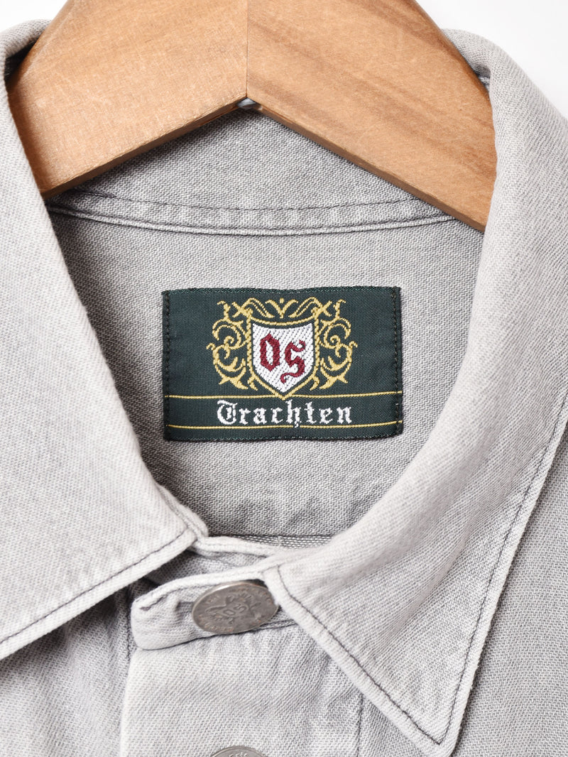 50s80's ヴィンテージ チャイナ刺繍 チロリアンデニムシャツ - シャツ