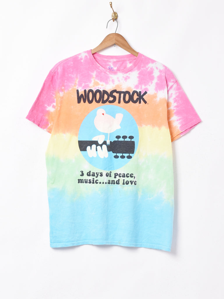 WOOD STOCK FESTIVAL タイダイプリントTシャツ