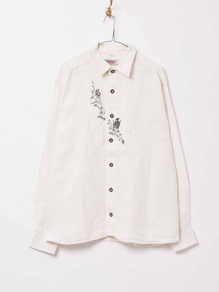 Lochie - vintage 刺繍 チロルブラウス jantiques toro itimi 刺繍入り チロルシャツ アイボリー – 古着屋Top of the Hillの